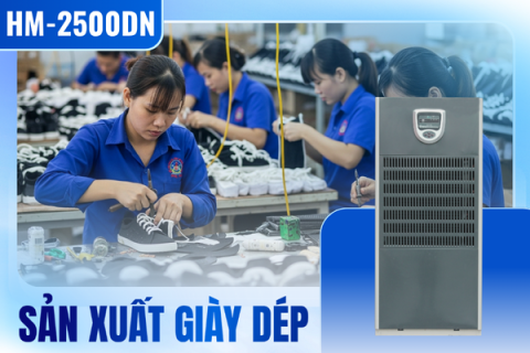Duy trì độ ẩm 55% cho nhà máy sản xuất giày dép Bolim Vina Duy trì độ ẩm 55% cho nhà máy sản xuất giày dép Bolim Vina