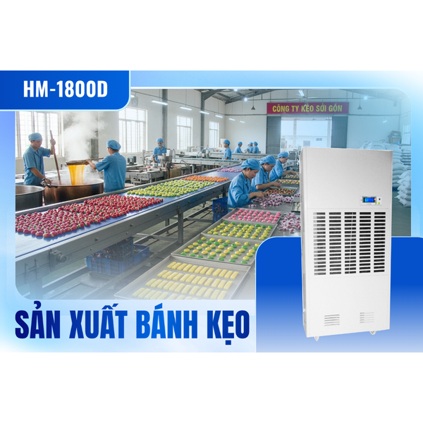 Kiểm soát độ ẩm tối ưu cho ngành bánh kẹo bằng máy hút ẩm công nghiệp