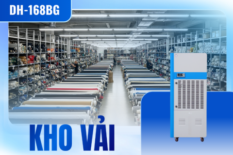 Xử lý ẩm cho kho vải với máy hút ẩm công nghiệp Fujihaia DH168BG Xử lý ẩm cho kho vải với máy hút ẩm công nghiệp Fujihaia DH168BG