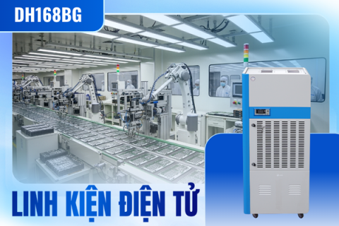 2 máy hút ẩm công nghiệp Fujihaia DH168BG cho 400m2 xưởng sản xuất linh kiện 2 máy hút ẩm công nghiệp Fujihaia DH168BG cho 400m2 xưởng sản xuất linh kiện