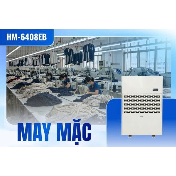 máy hút ẩm công nghiệp FujiE HM-6480EB cho kho sấy hàng may mặc 30m²