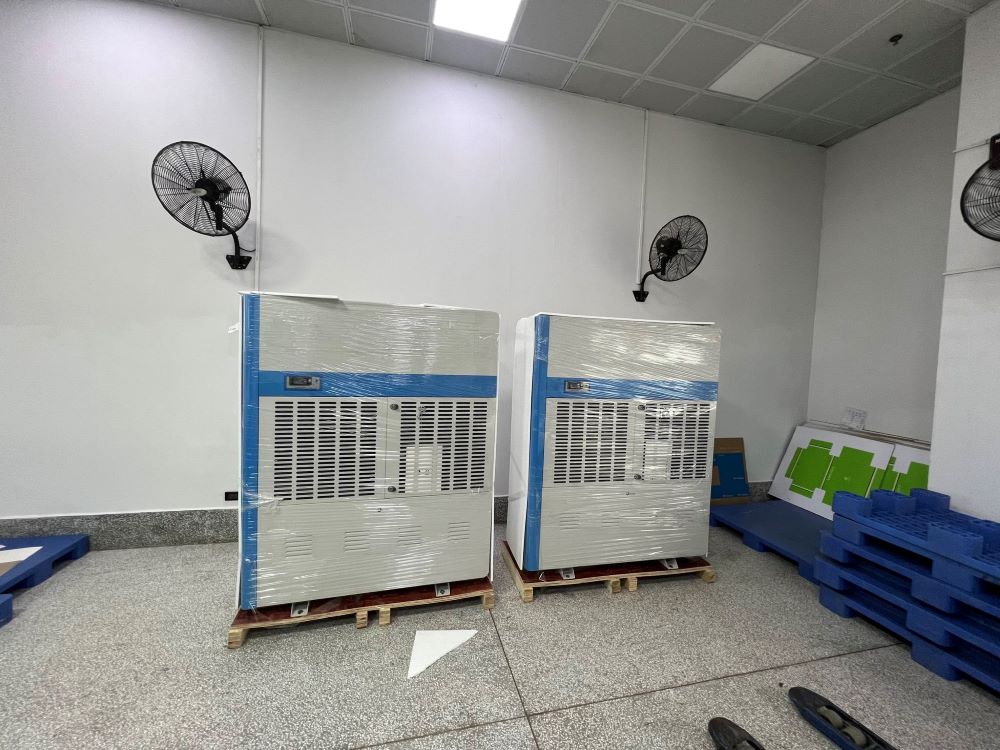Lắp đặt máy hút ẩm công nghiệp cho nhà máy sản xuất bao bì 600m³