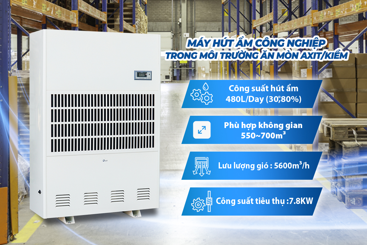 Công suất máy hút ẩm công nghiệp – Yếu tố quyết định hiệu quả xử lý ẩm
