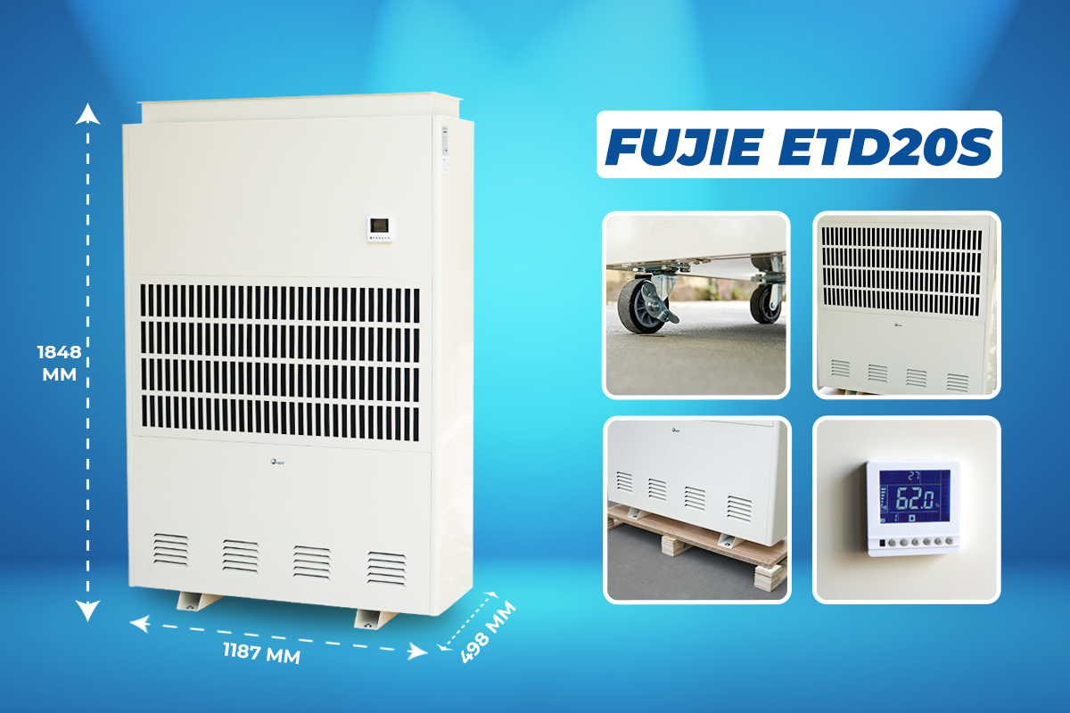 Máy hút ẩm công nghiệp FujiE ETD20S chuyên dụng cho mục đích sấy
