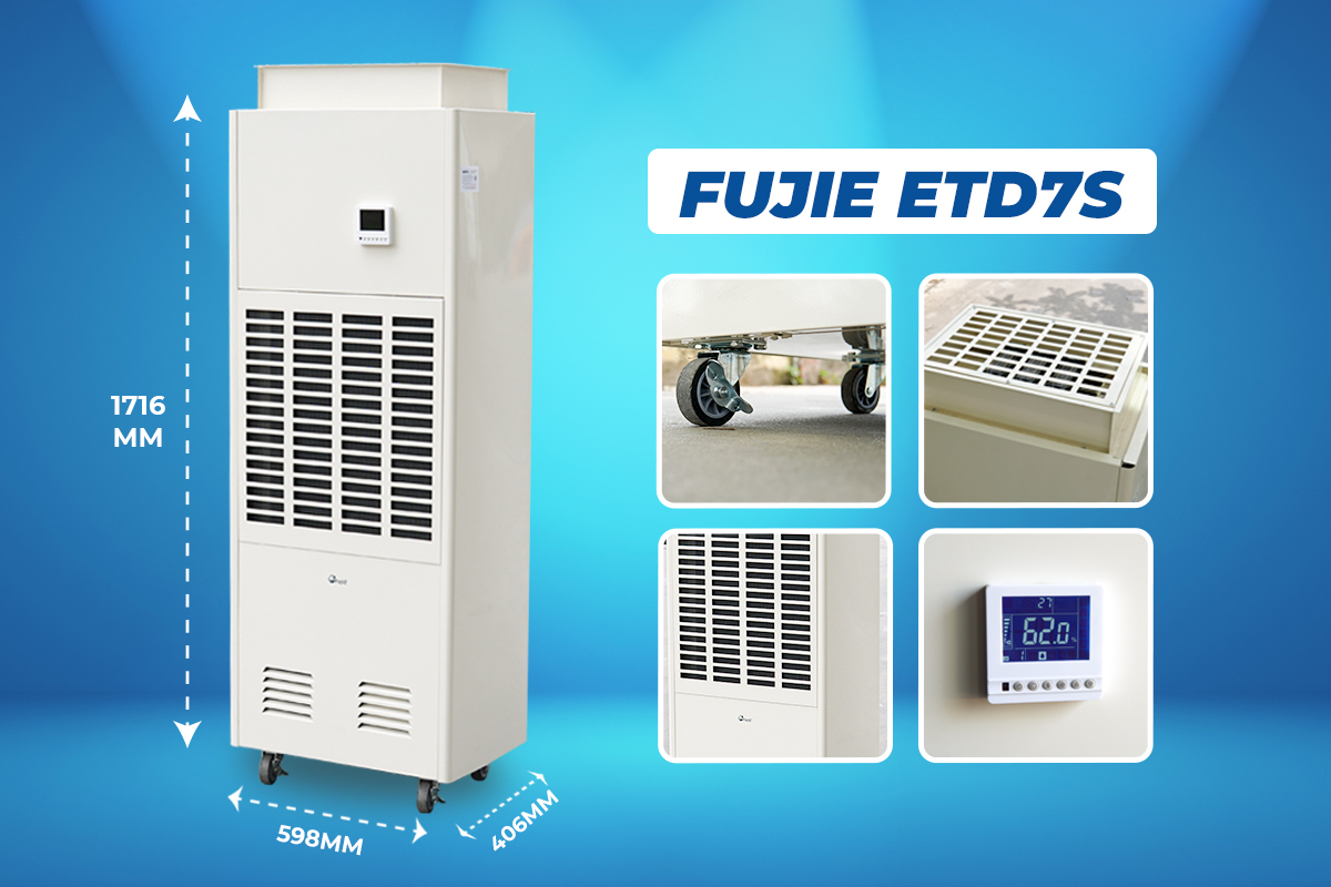 Máy hút ẩm công nghiệp FujiE ETD7S chuyên dụng cho mục đích sấy