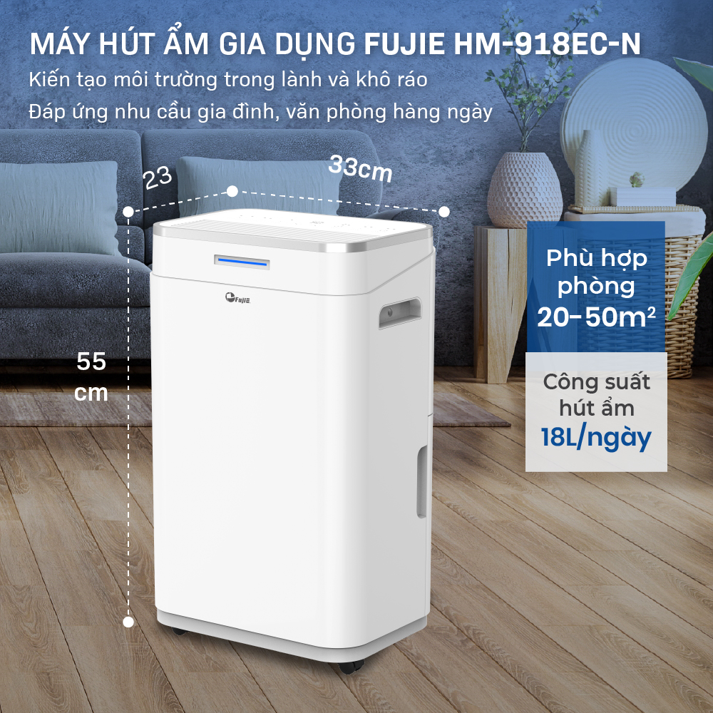 Máy hút ẩm dân dụng FujiE HM-918EC-N