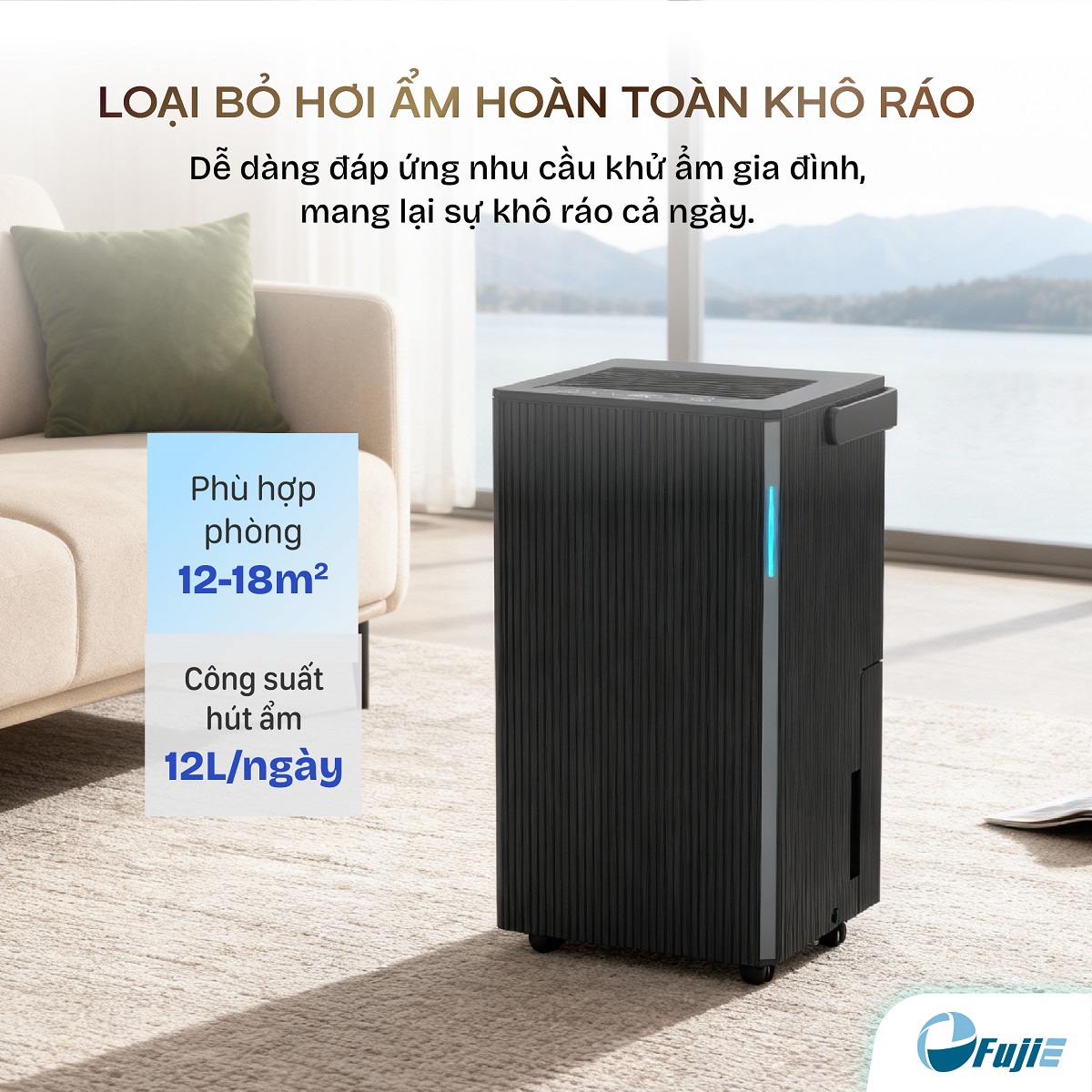 Máy hút ẩm dân dụng FujiE HM-912ED
