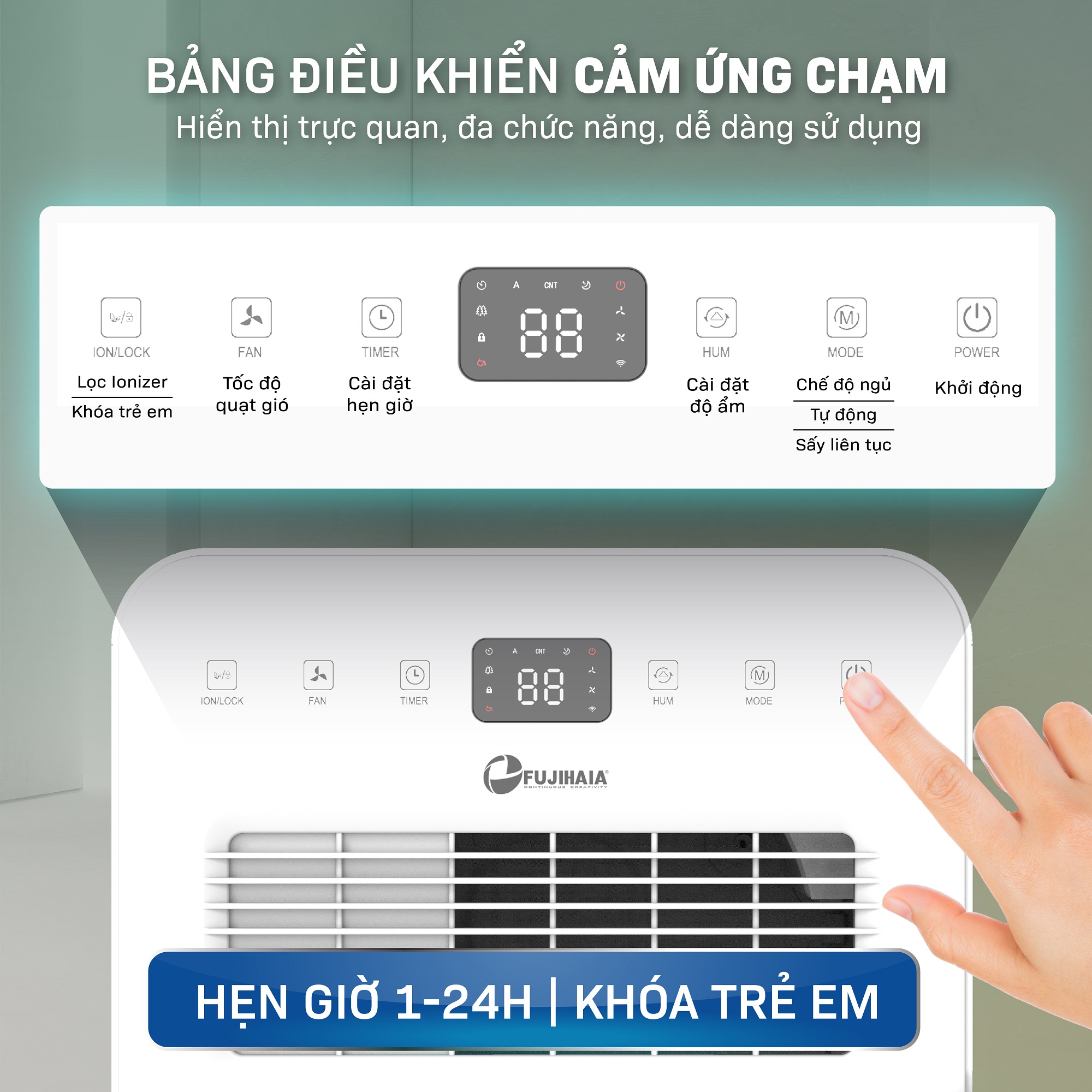 Máy hút ẩm dân dụng Fujihaia DH18CR