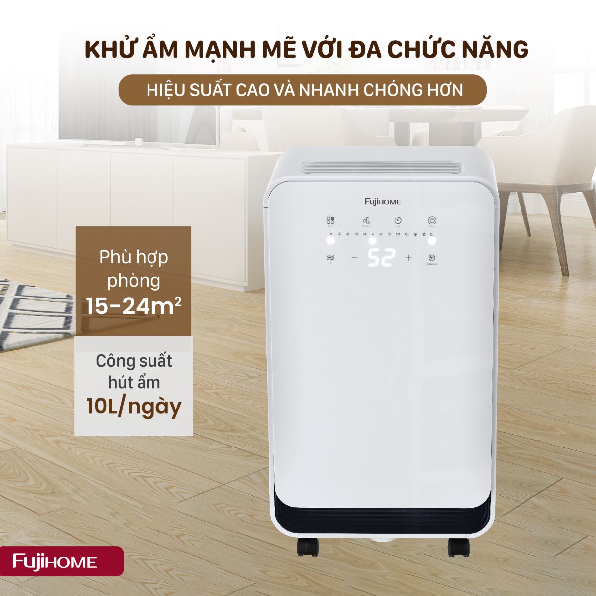 Máy hút ẩm dân dụng Fujihome DH10