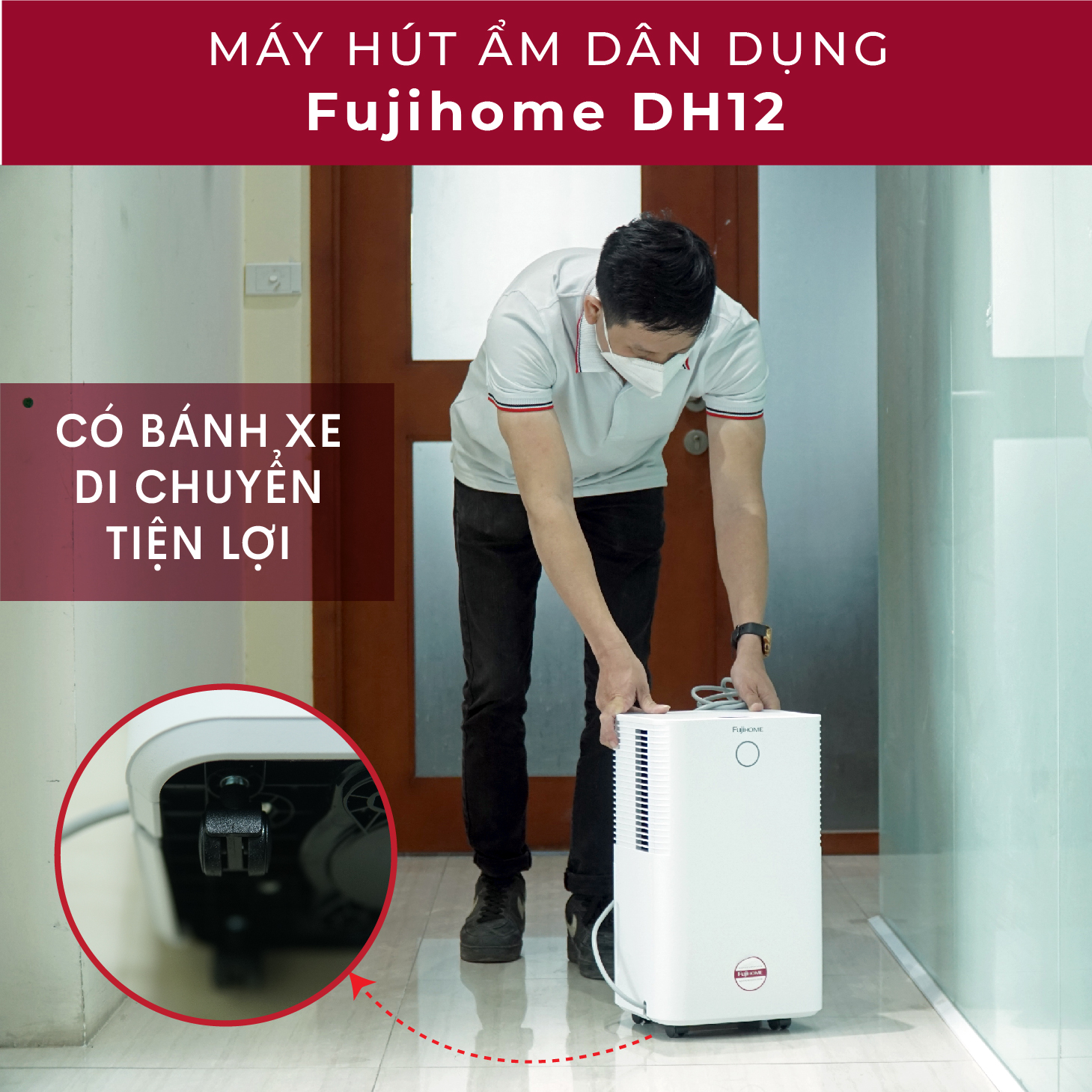 Máy hút ẩm dân dụng Fujihome DH12