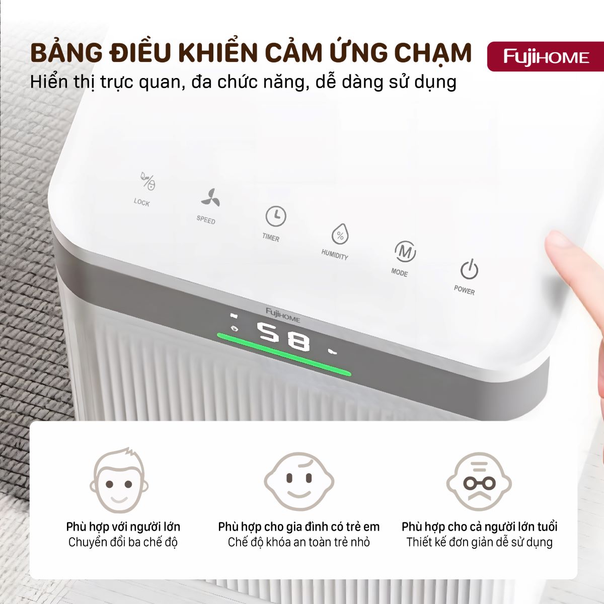 Máy hút ẩm dân dụng Fujihome DH12NW