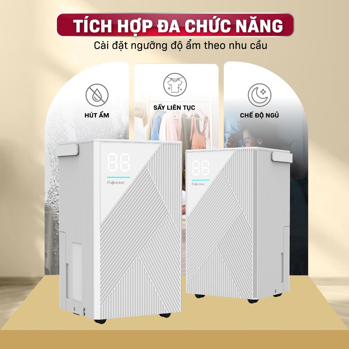 Máy hút ẩm dân dụng Fujihome DH14