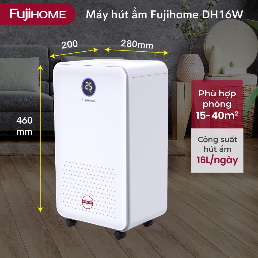 Máy hút ẩm dân dụng Fujihome DH16W