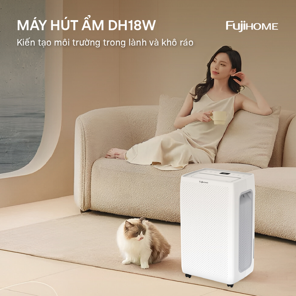 Máy hút ẩm dân dụng Fujihome DH18W
