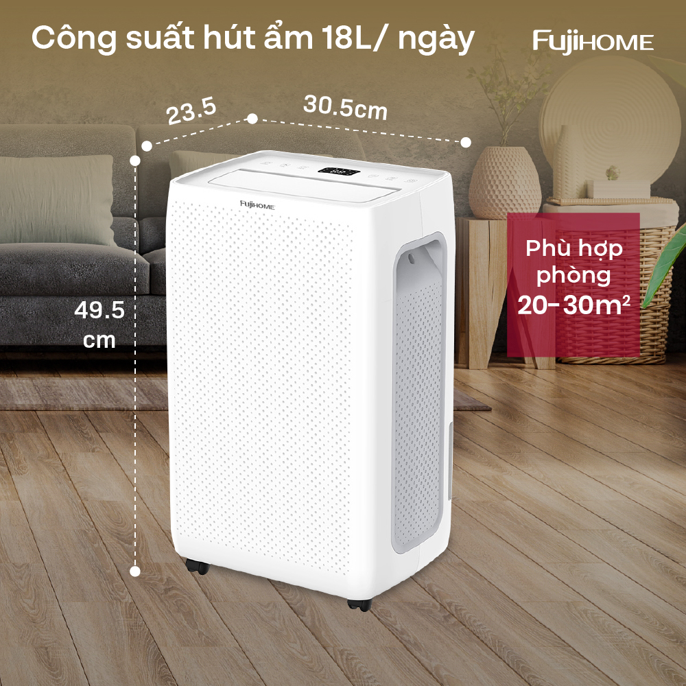 Máy hút ẩm dân dụng Fujihome DH18W