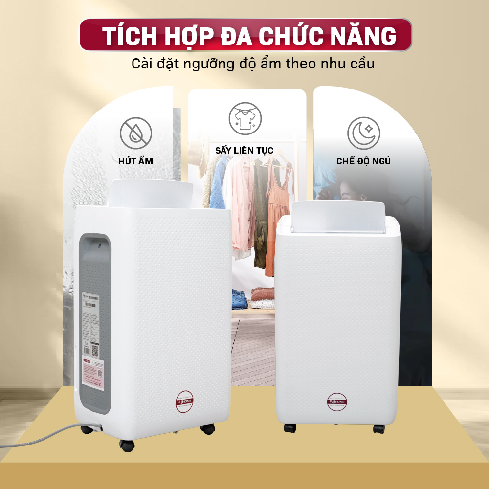 Máy hút ẩm dân dụng Fujihome DH18W