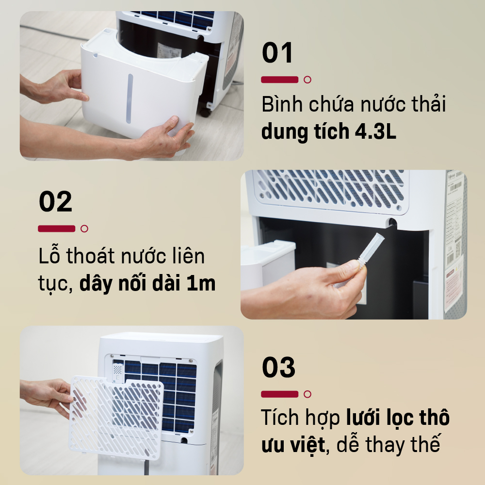 Máy hút ẩm dân dụng Fujihome DH18W