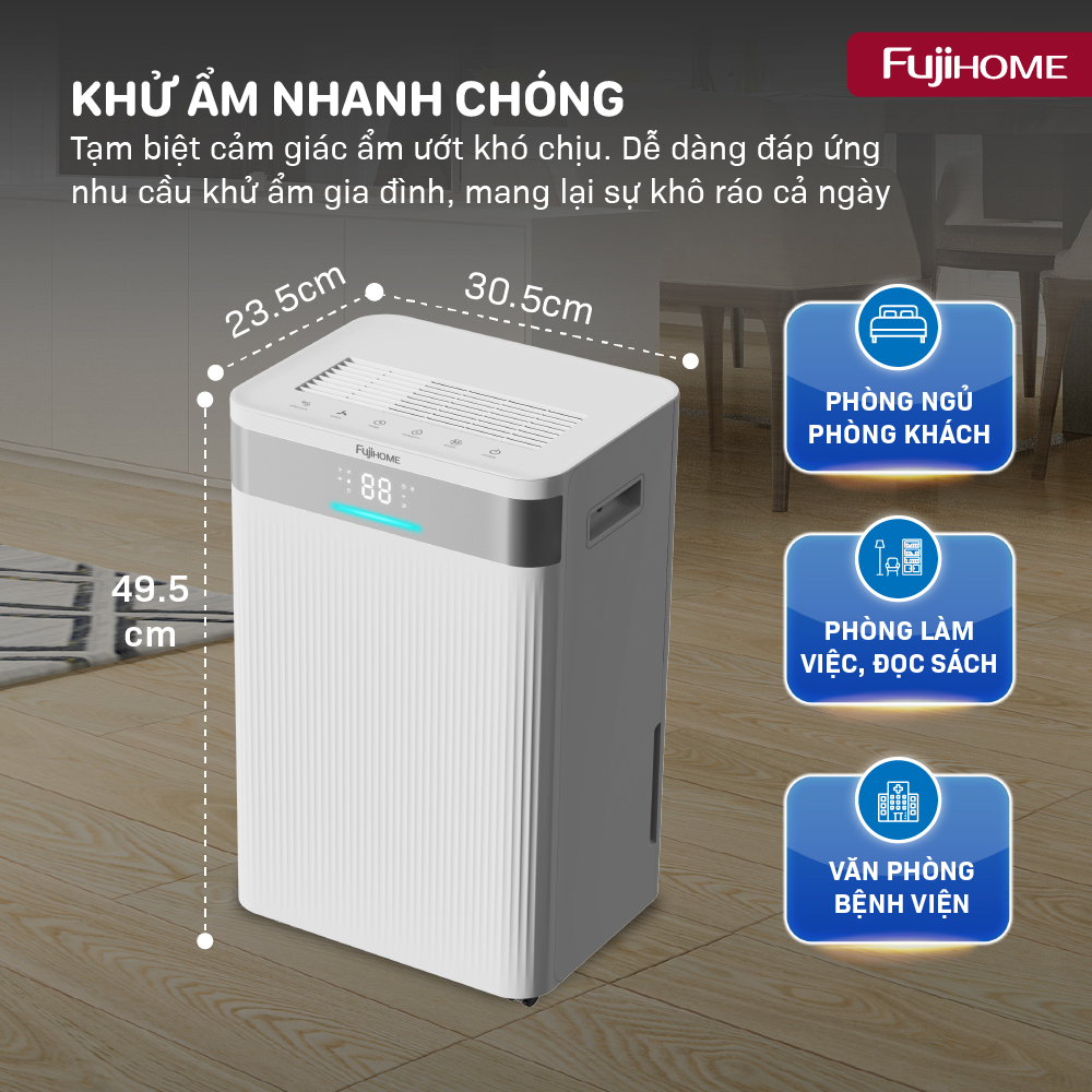 Máy hút ẩm dân dụng Fujihome DH20NW
