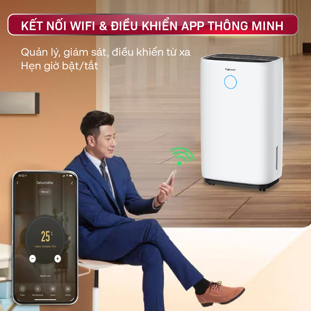 Máy hút ẩm dân dụng Fujihome DH25W-HEPA
