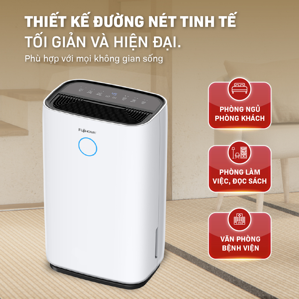 Máy hút ẩm dân dụng Fujihome DH25W-HEPA