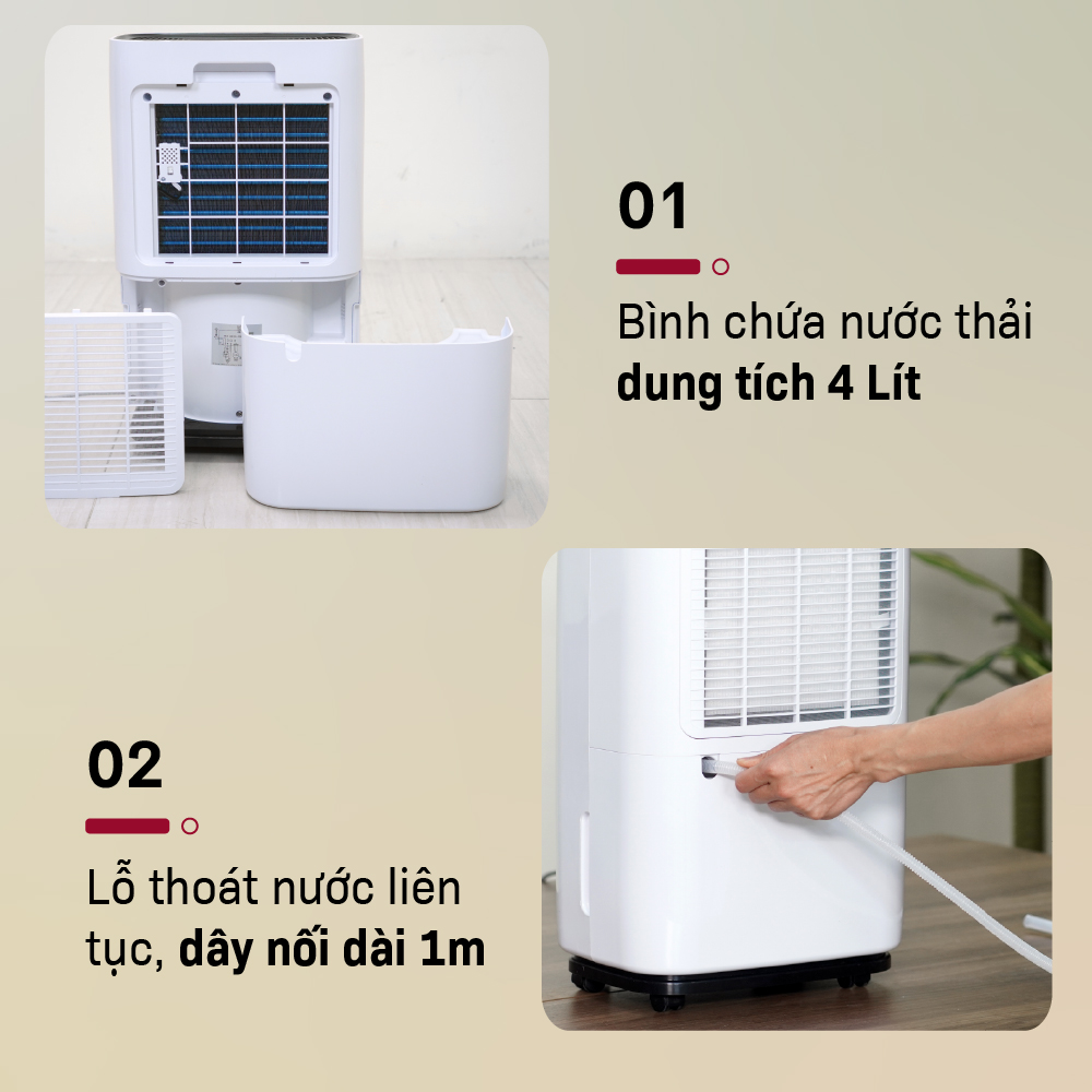 Máy hút ẩm dân dụng Fujihome DH25W-HEPA