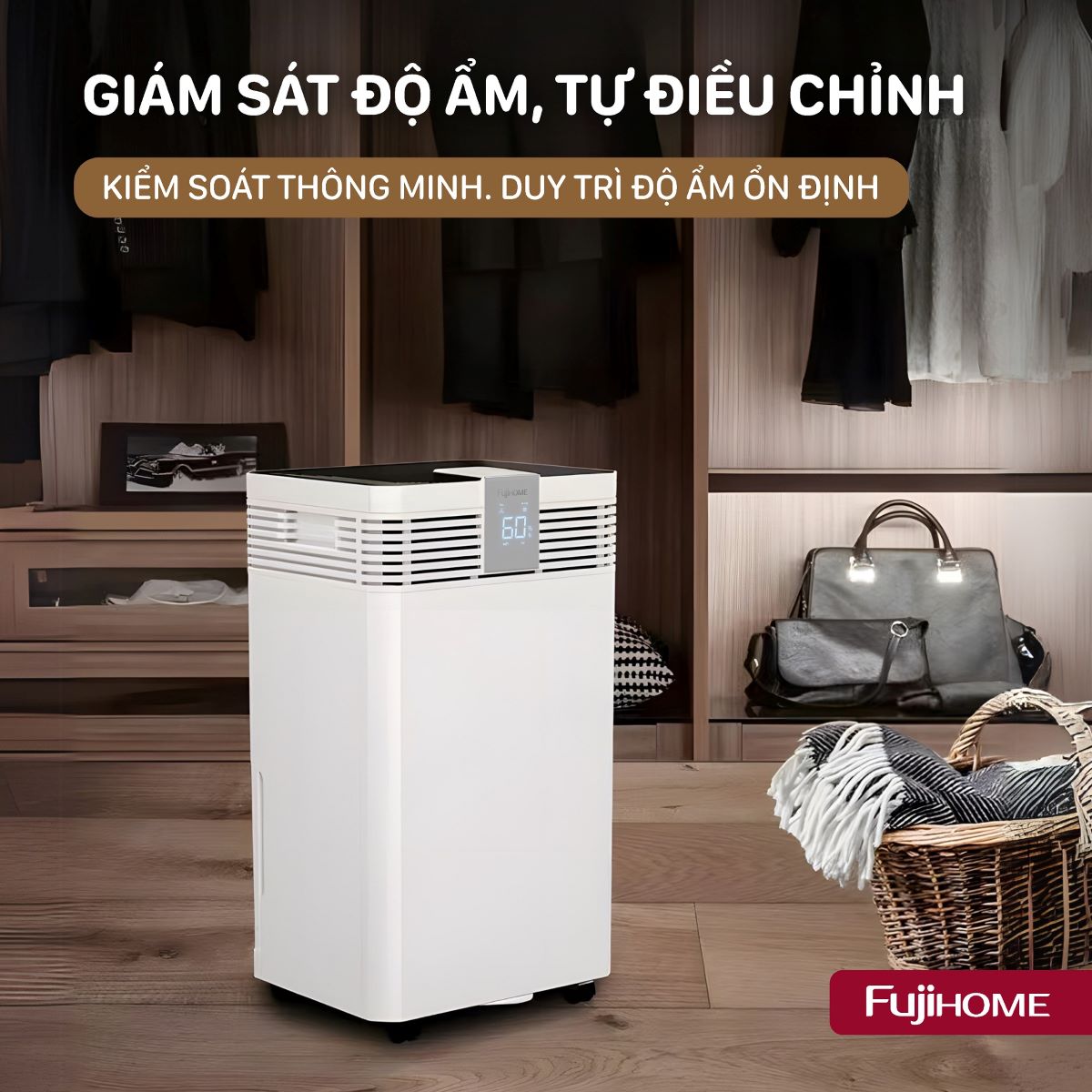 Máy hút ẩm công nghiệp Fujihome DH60W-HEPA