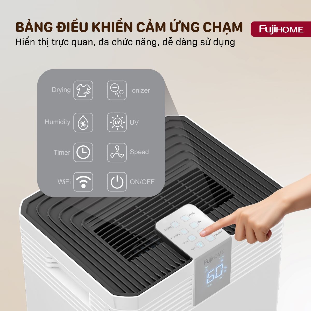 Máy hút ẩm công nghiệp Fujihome DH60W-HEPA