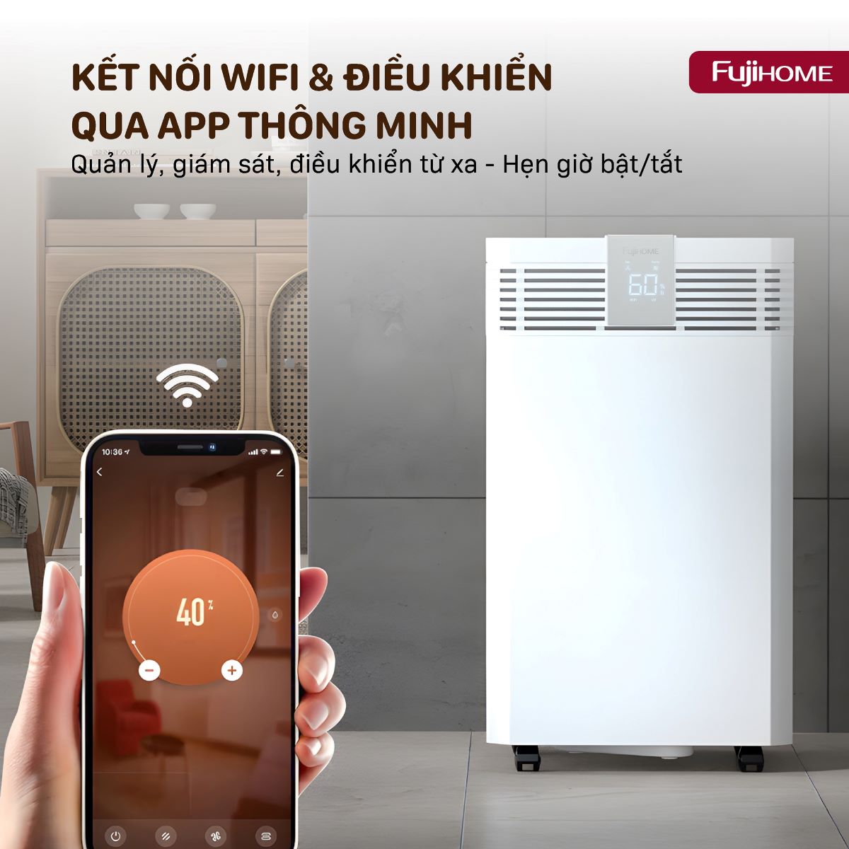 Máy hút ẩm công nghiệp Fujihome DH60W-HEPA