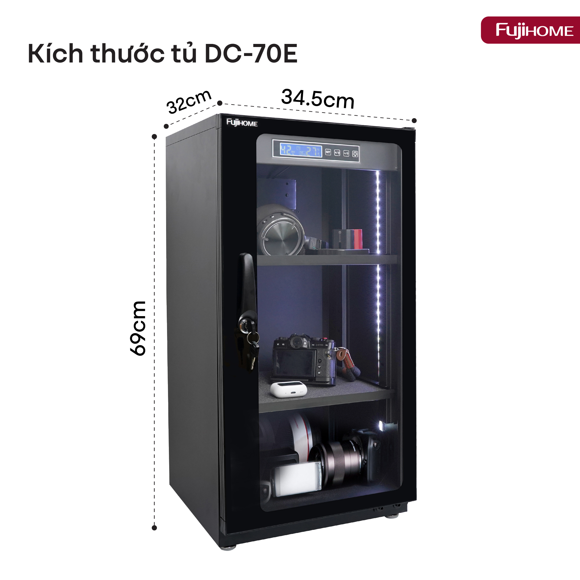 Tủ chống ẩm Fujihome DC-70E