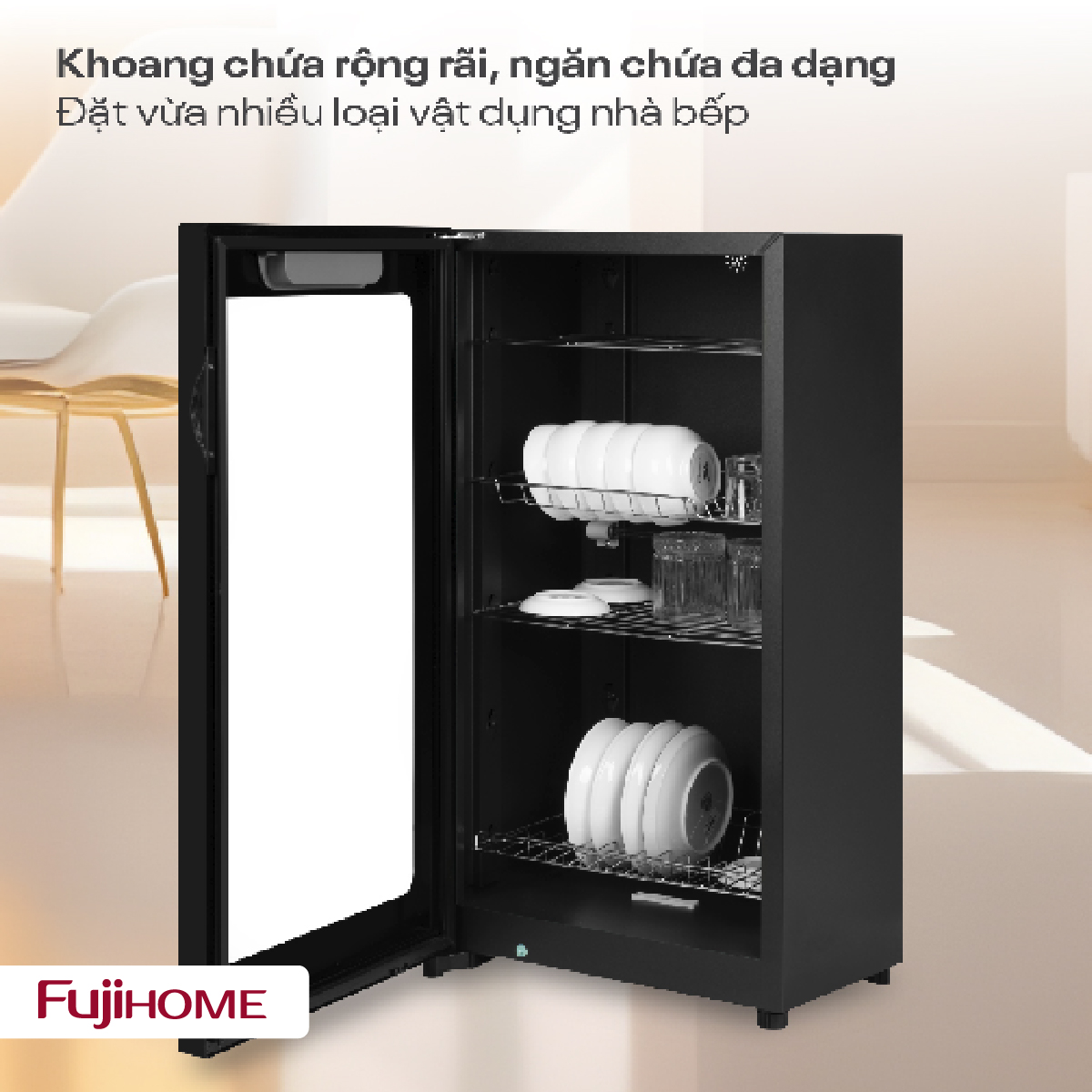 Tủ sấy chén bát tiệt trùng Fujihome DD128