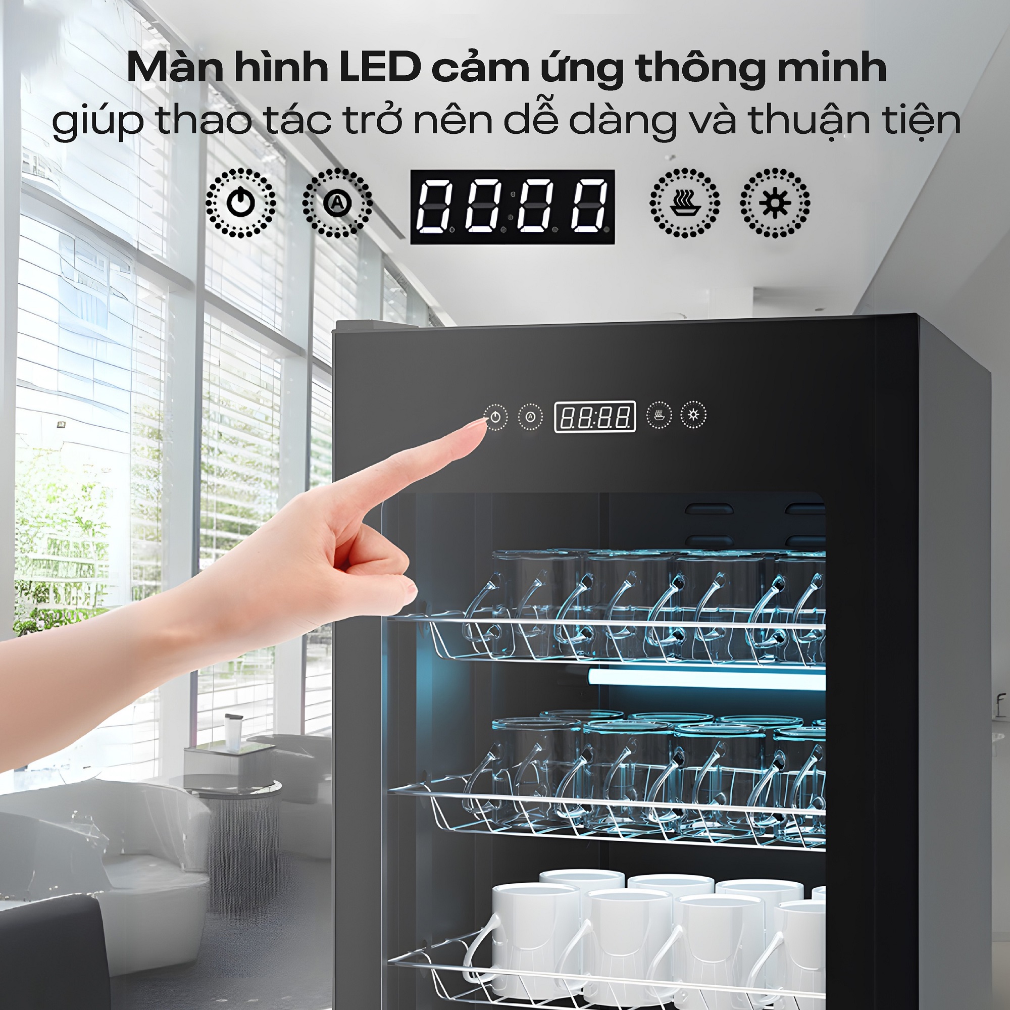 Tủ sấy khử trùng bát đĩa UV+Ozone dung tích lớn Fujihome DD180