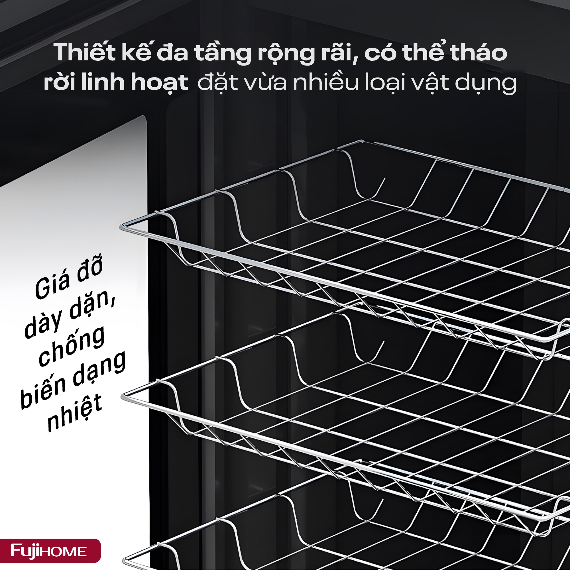 Tủ sấy khử trùng bát đĩa UV+Ozone dung tích lớn Fujihome DD180